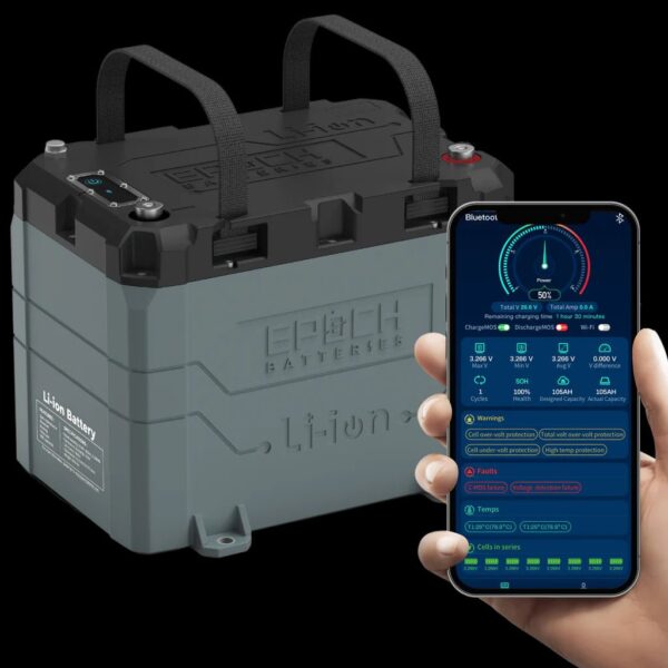 24V 100AH Marine Lithium Battery For Trolling Motors – Bluetooth and Heating Feature