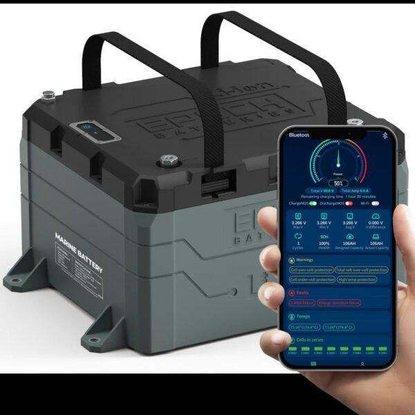 48V 50AH LiFePO4 Lithium Battery with Bluetooth and Heating Feature