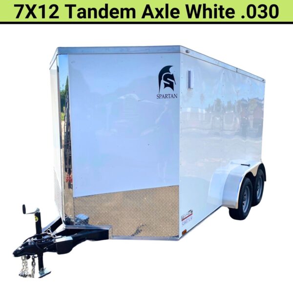 Spartan 7X12 Enclosed Cargo Tandem Axle Trailer | White | SP7X12TA